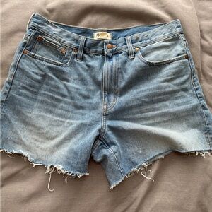 Madewell Blue Jean Shorts with Distressed Finish